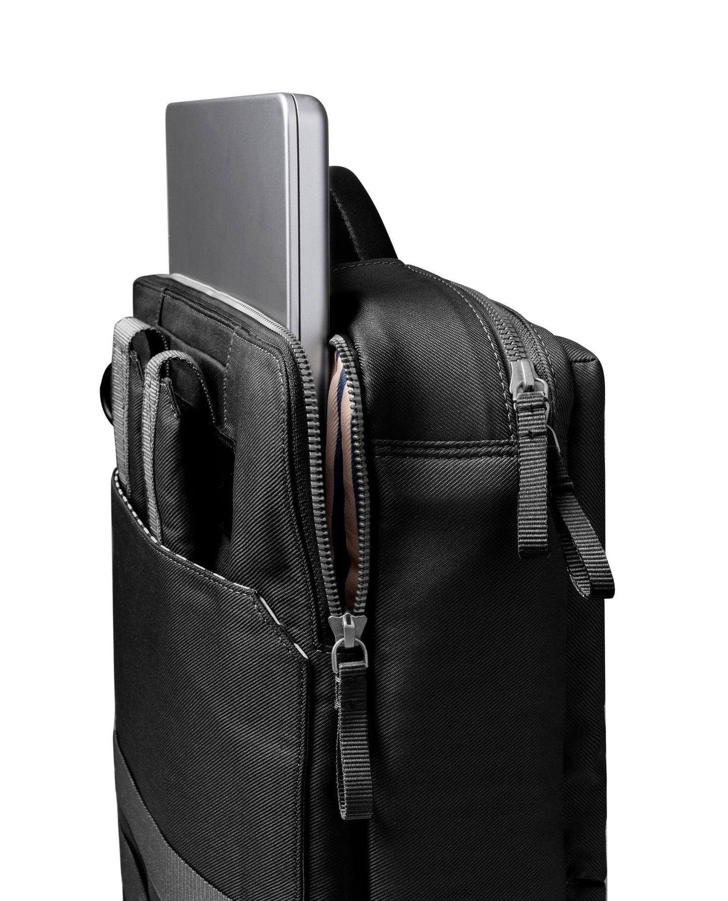 DailyObjects PET Space Black Meridian Convertible Briefpack (Backpack + Briefcase) (16L)| 100% Recycled | Fits Laptop Upto 16" | Lightweight Shoulder Backpack | Multiutility Bag with Trolley Sleeve