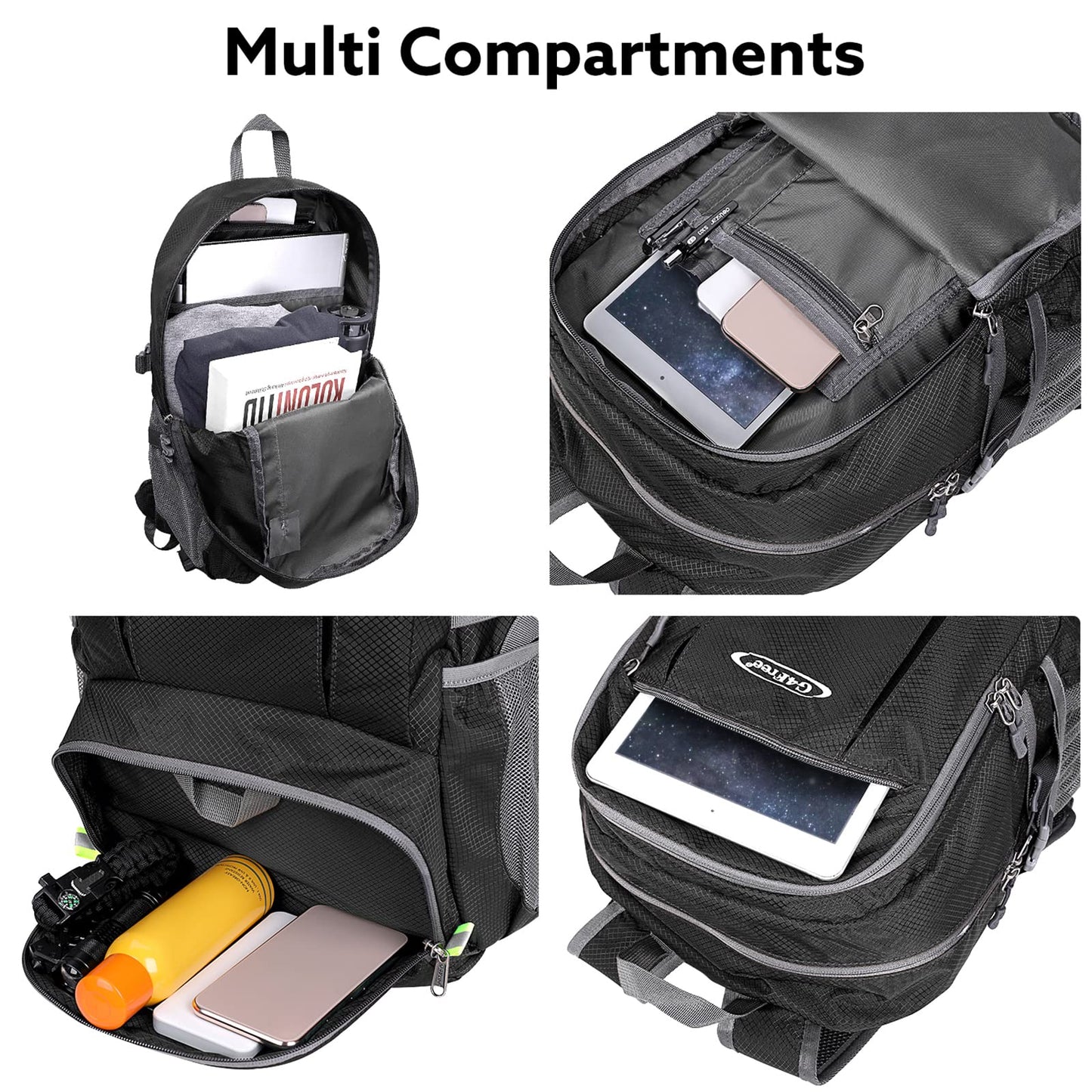 G4Free 40L Lightweight Packable Hiking Backpack with Wet Pocket, Wateproof Handy Foldable Camping Outdoor Travel Daypack