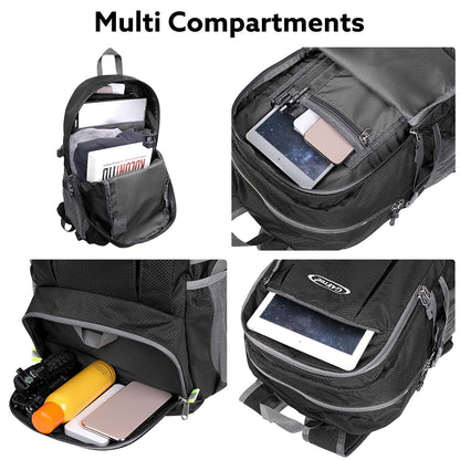 G4Free 40L Lightweight Packable Hiking Backpack with Wet Pocket, Wateproof Handy Foldable Camping Outdoor Travel Daypack