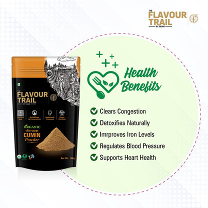 The Flavour Trail - Organic Cumin Powder/Jeera Powder/Jeera Masala, 100 gm| Organically Farmed | Hygienically Processed | Pesticide-Free