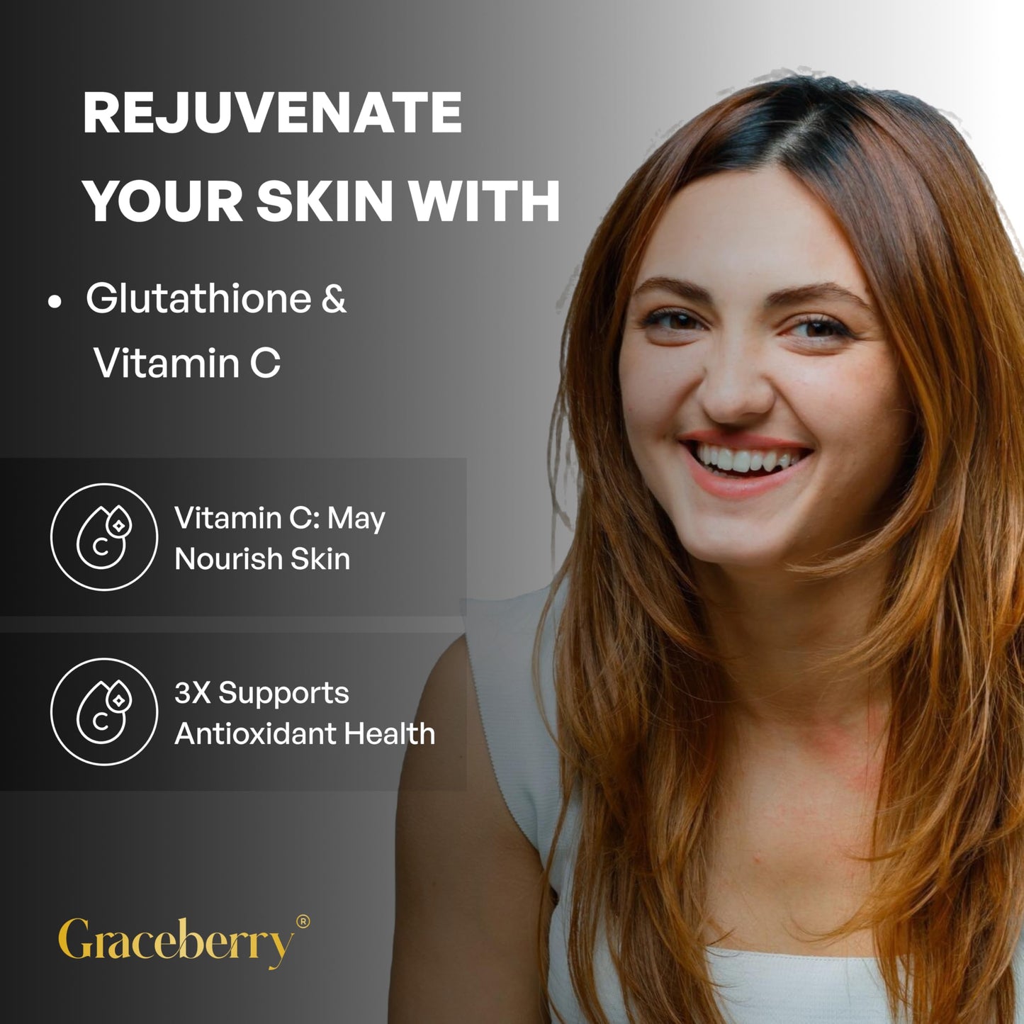 Graceberry Glutathione Tablets for Glowing Skin | 80 Effervescent Table- image 2