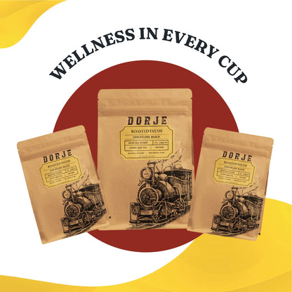 Dorje Teas Roasted Flush Darjeeling Black Tea | 100g (Pack of 1) | Selim Hill Estate | Rich & Bold Roasted Flavour | 100% Single Estate Whole Leaf | No Dust or Fannings | 40 Cups