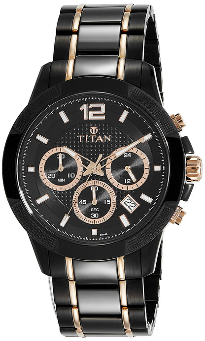 Titan Regalia Ceramics Analog Black Dial Men's Watch NM90090KD02/NN90090KD02/NP9