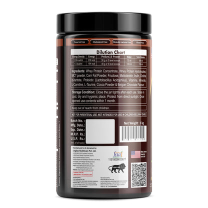 PreSure 2.0 HIGH PROTEIN HIGH CALORIE Whey Protein Powder Chocolate Flavor For Men And Women_(1000 gm)