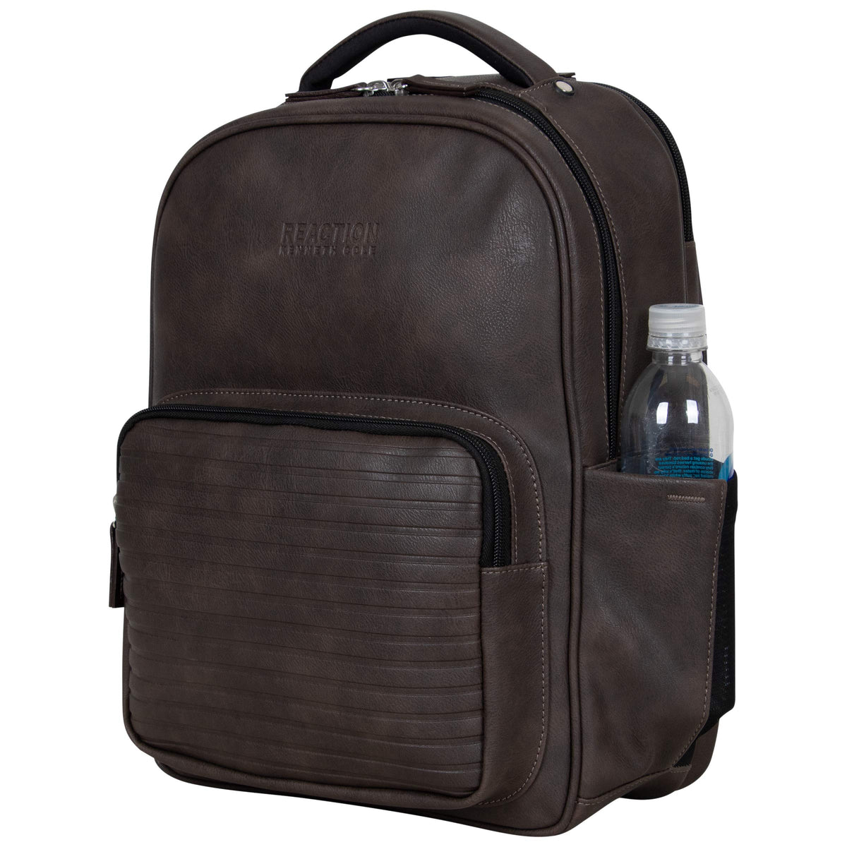 KENNETH COLE Reaction On Track Pack Vegan Leather 15.6” Double Compartment Laptop Backpack With RFID