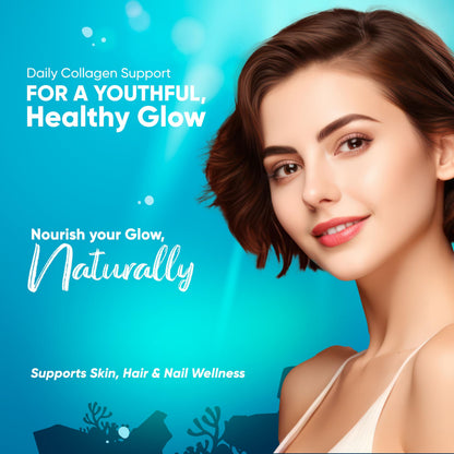 Vitaminnica Marine Collagen Capsules with Hyaluronic Acid & Vitamin C - Skin, Hair, Bones & Joints | 60 Capsules