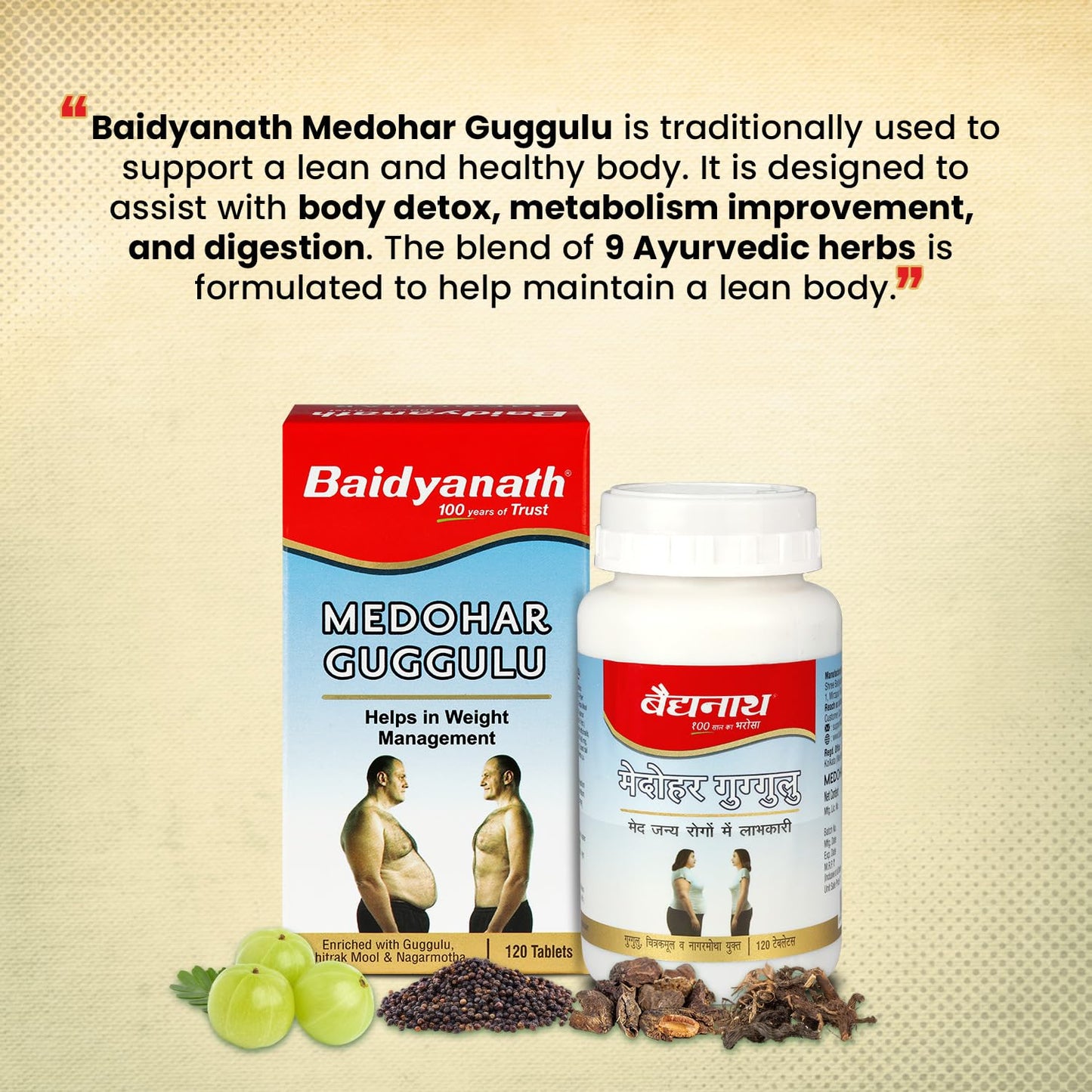 Baidyanath Medohar Guggulu Tablets, Enriched with Guggulu, Chitrakmool- image 5