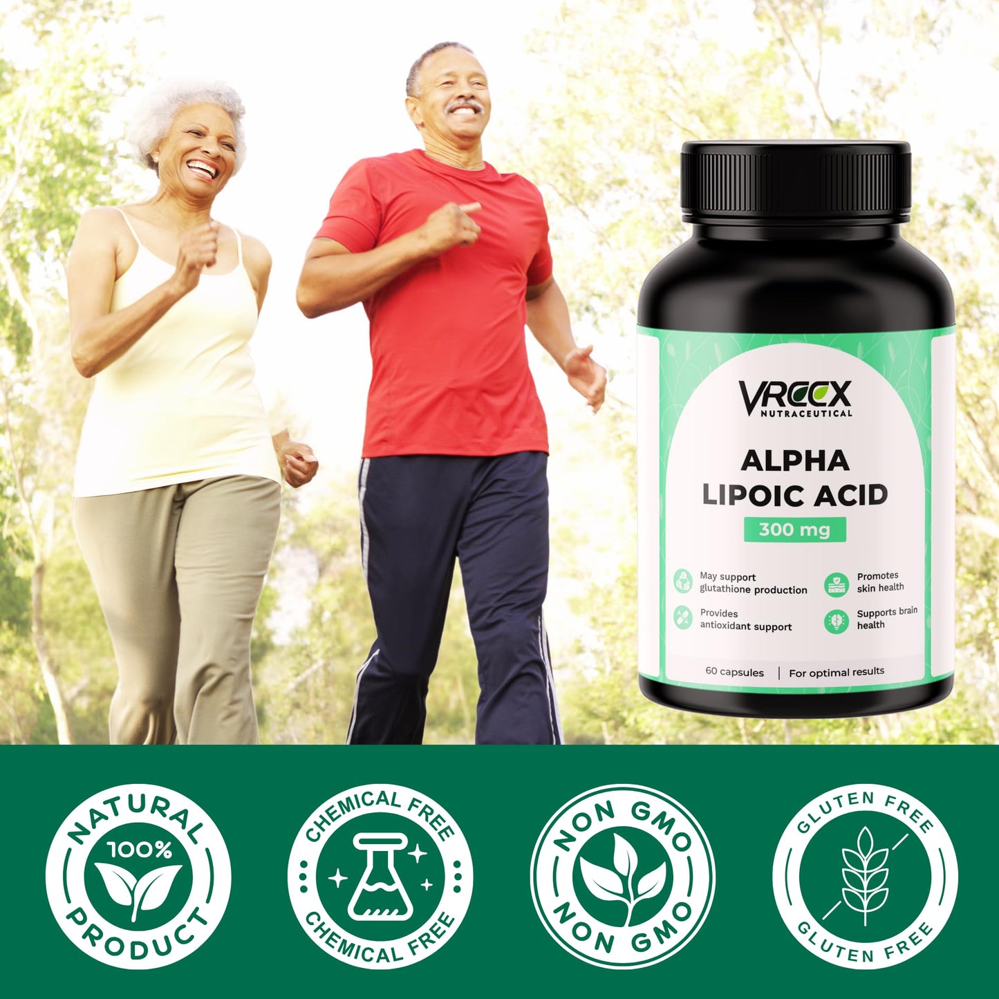 VREEX ALA 300 mg | Alpha Lipoic Acid Supplement | Supports Antioxidant Protection, Nerve Health & Energy Metabolism | 60 Capsules