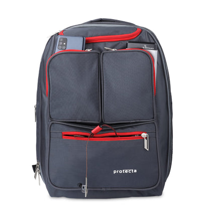 Protecta Organised Chaos XL (2.0) 45 L Convertible Laptop Backpack/Bag | For Work Trips, Travel & Weekend Trips. - Grey & Red