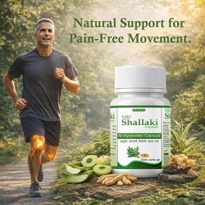 VRC Healthcare Shallaki Capsule | Ayurvedic Supplement for Knee, Back, Joint, Shoulder, Muscle Pain & Swelling | Reduces Pain, Stiffness, Swelling & Enhances Bone Strength | 60 Capsules