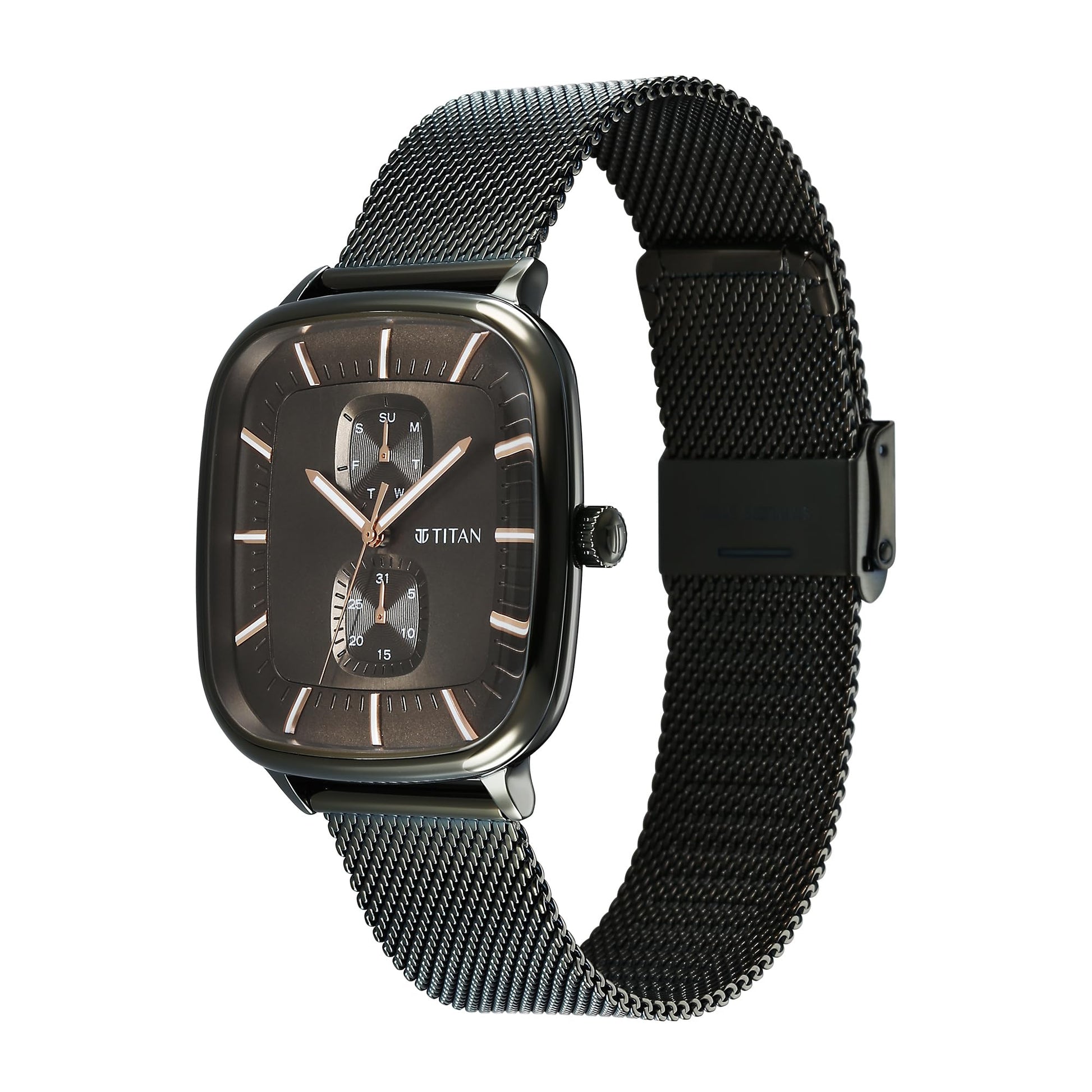 Titan Avant Garde Quartz Multifunction Brown Dial with Green Color Stai- image 4