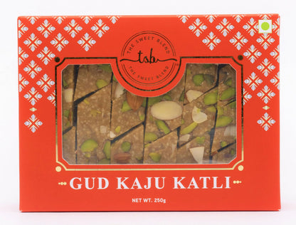 THE SWEET BLEND Gud Kaju Katli Pack of 2 (2×250 g) | Organic Jaggery & Cashew Mithai | No Added Sugar | Indian Sweets Gift Box | Authentic Healthy Dessert | Raksha Bandhan Gift