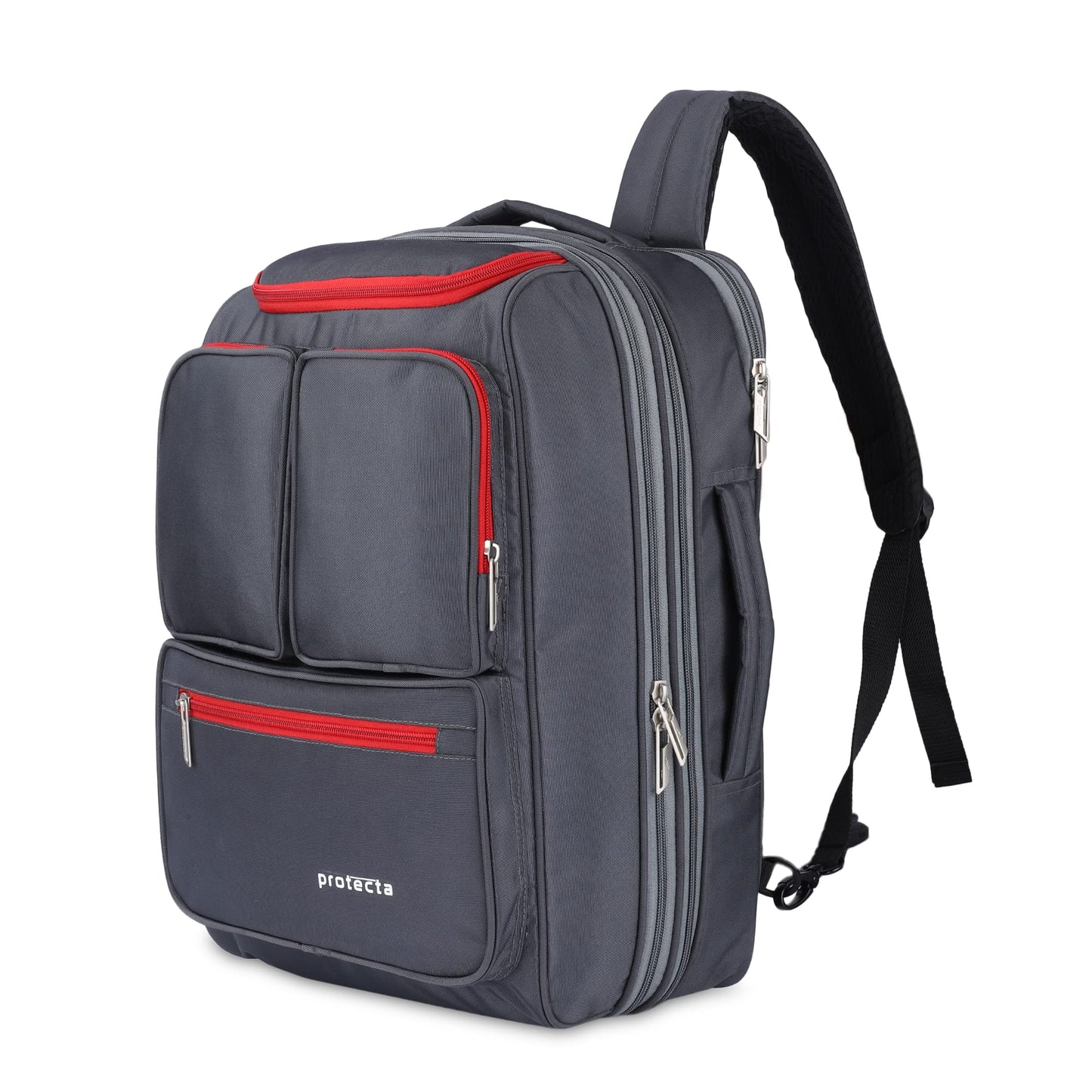 Protecta Organised Chaos XL (2.0) 45 L Convertible Laptop Backpack/Bag | For Work Trips, Travel & Weekend Trips. - Grey & Red
