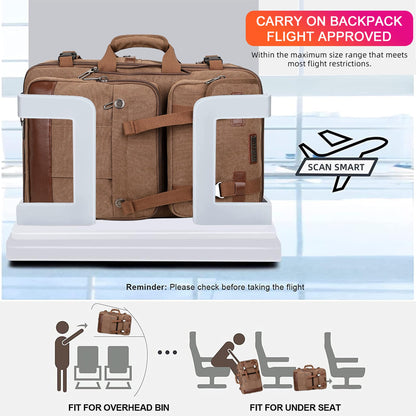 WITZMAN Canvas Travel Backpack for Men Large Laptop Backpack Fit 17 inc- image 5