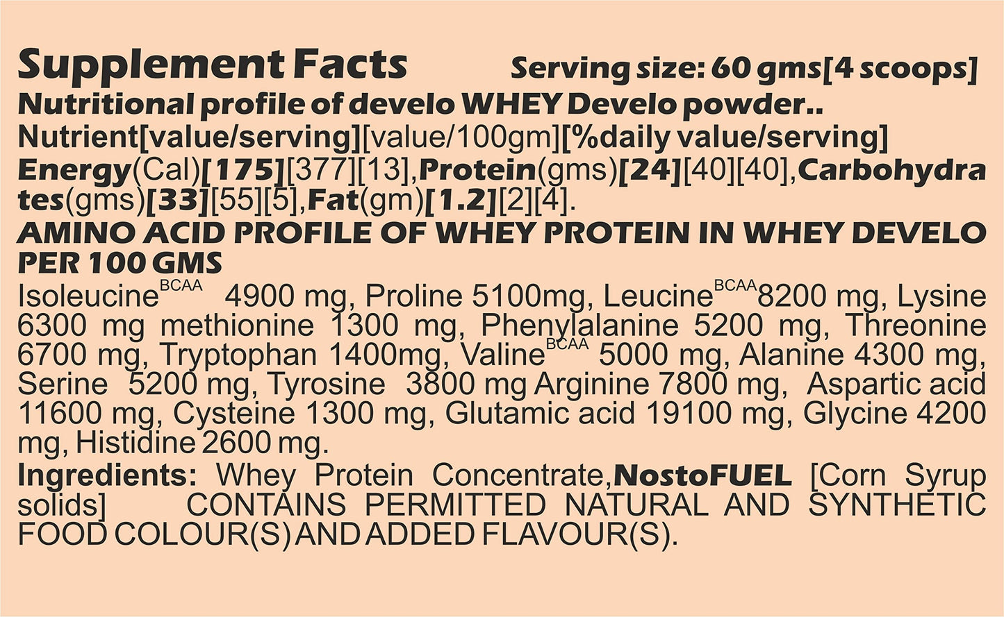 Develo Whey Protein Powder - 500 g (Kesar Badam)- image 6