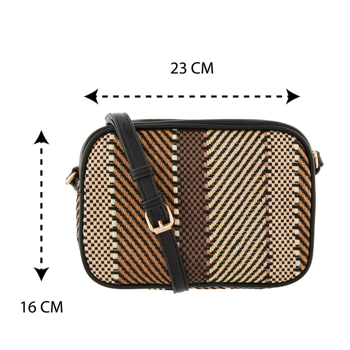 Accessorize London Women's Faux Leather Darks-Multi Aztec Textile Camera Bag