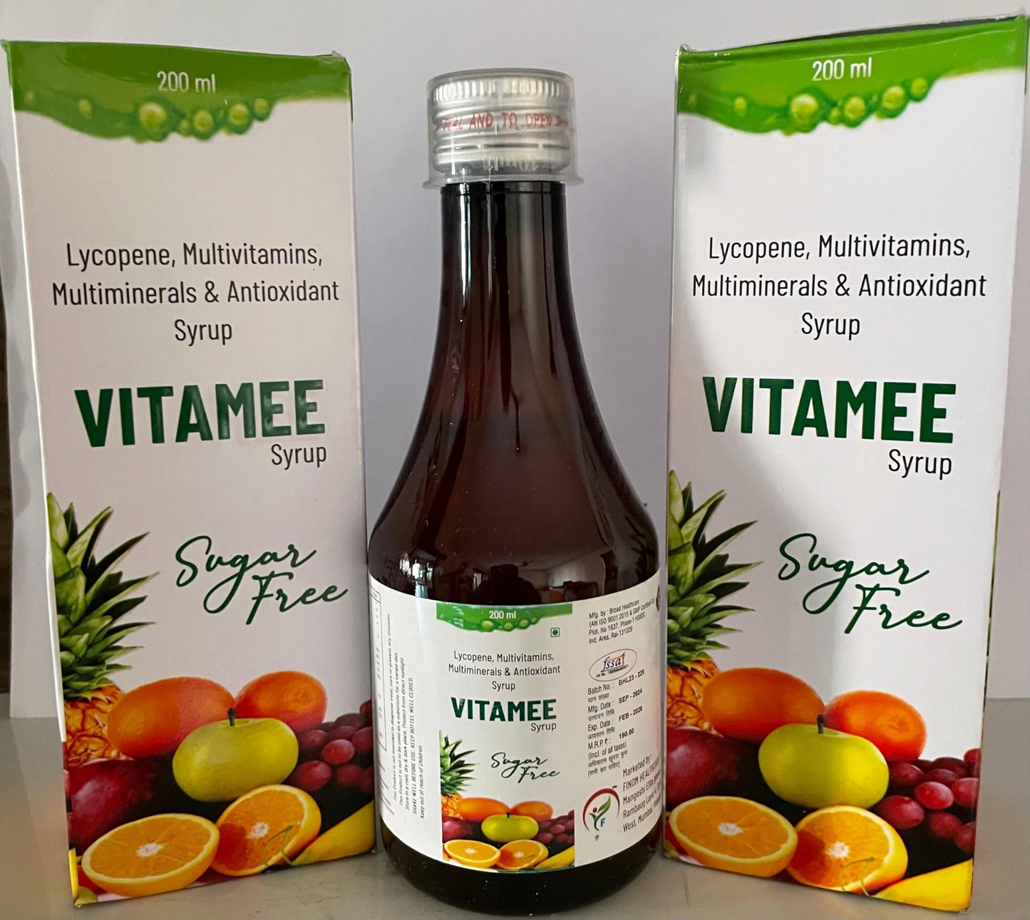 Vitamee Syrup | Sugar Free Multivitamin Syrup with Lycopene, Antioxidants, Vitamins & Minerals | Boosts Energy & Immunity | Daily Health Tonic for Adults & children's, 200 ml