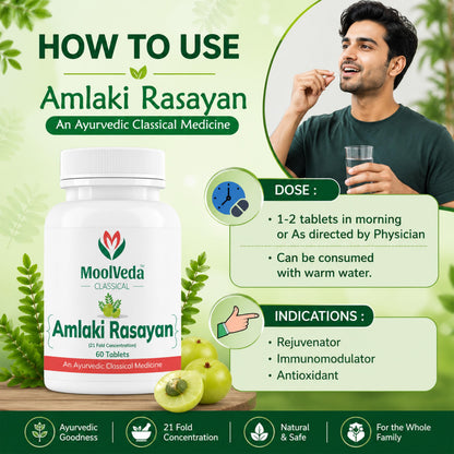 Moolveda Amalaki Rasayan Tablet for Daily Wellness & General Well-Being | 60 Veg Tablets