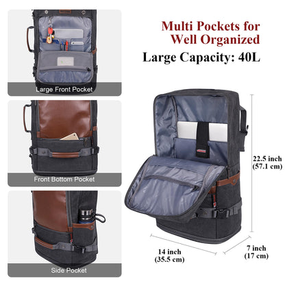 WITZMAN Travel Backpack for Men Carry on Luggage Backpack Large Man Can- image 2