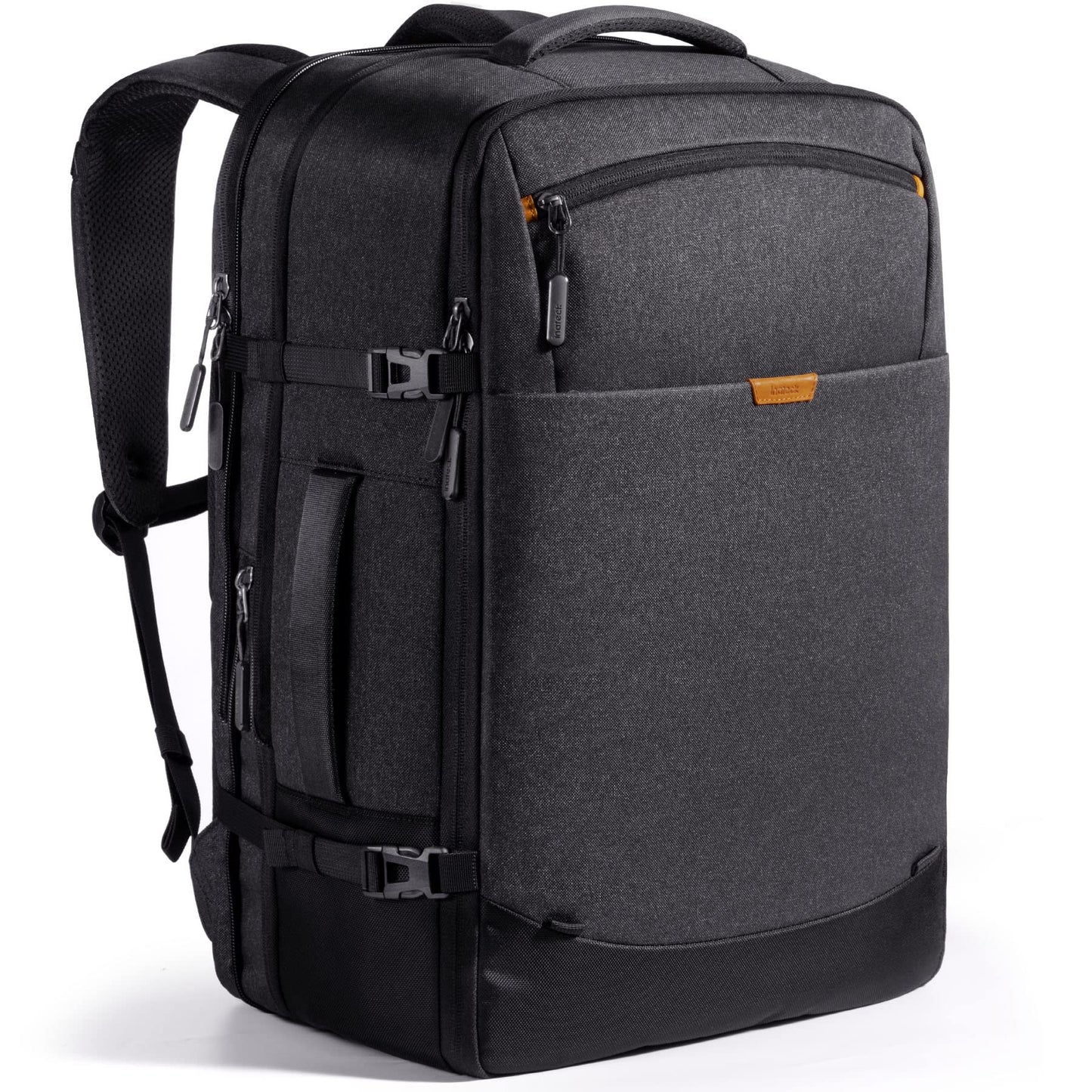 Inateck Large Airline Approved Carry-On Travel Backpack, Black, 46.2L, Expandable Travel Backpacks for Women and Men