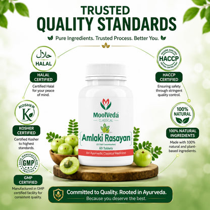Moolveda Amalaki Rasayan Tablet for Daily Wellness & General Well-Being | 60 Veg Tablets