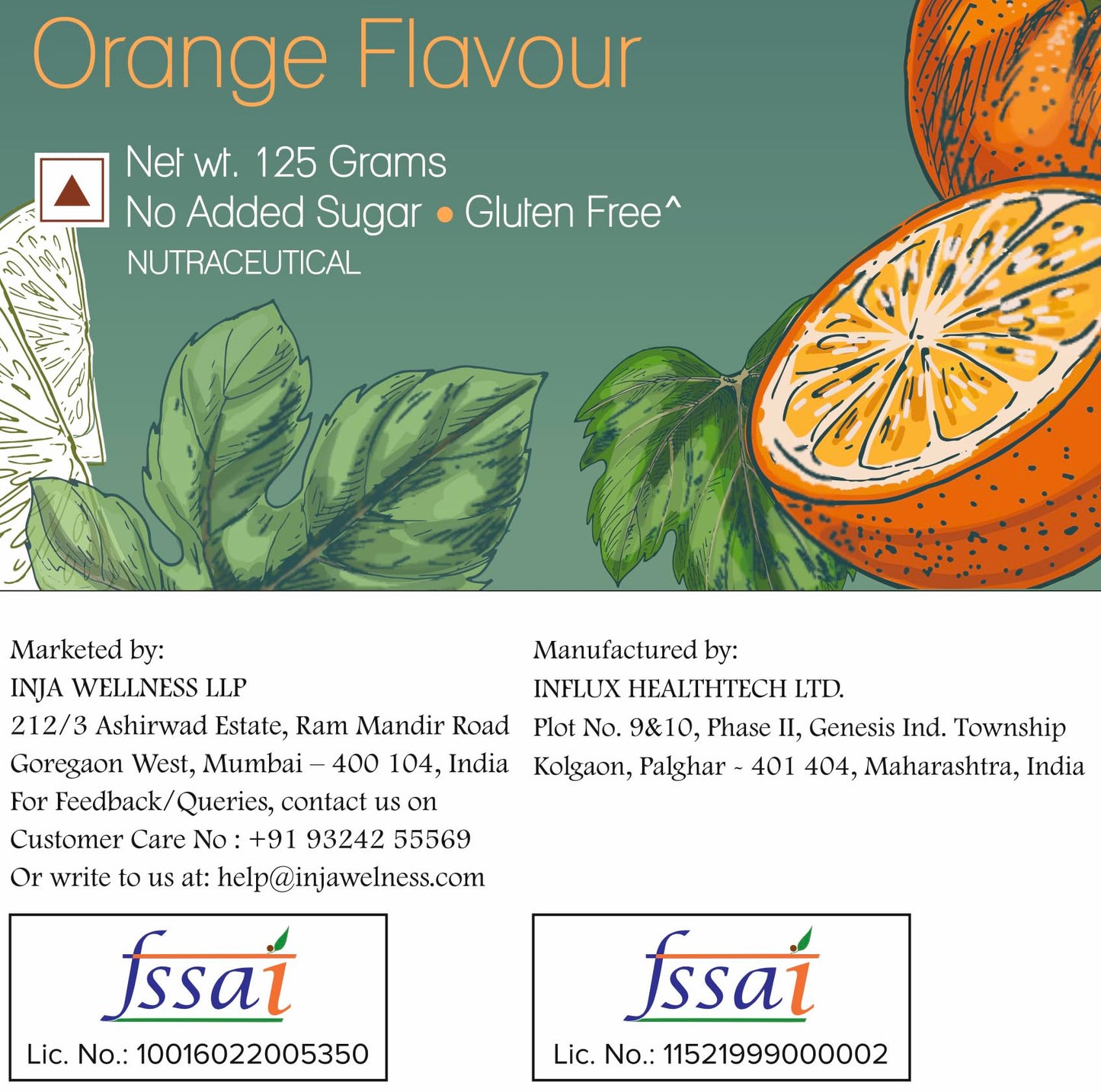 INJA Beauty Marine Collagen Powder for Women and Men, Japanese Formulation Collagen Supplement with Vitamin C, Supports Healthy Skin, Hair, Joints, Muscles, Sugar-Free, Gluten-Free, Orange Flavor, 125 gm