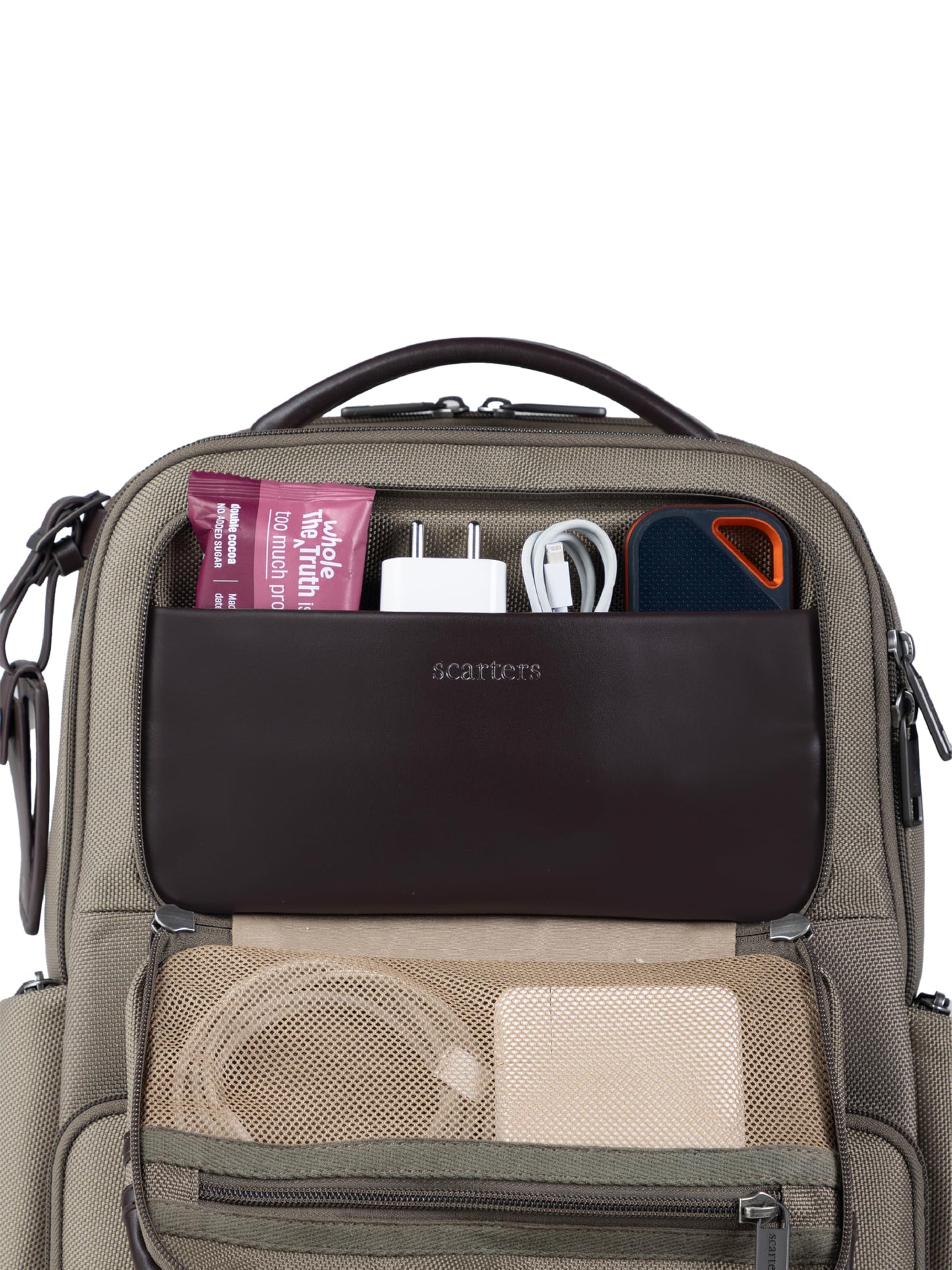 scarters Terminal- 16” Spacious Multi Compartment Backpack Laptop Bag | 24 Litres | (Beige)