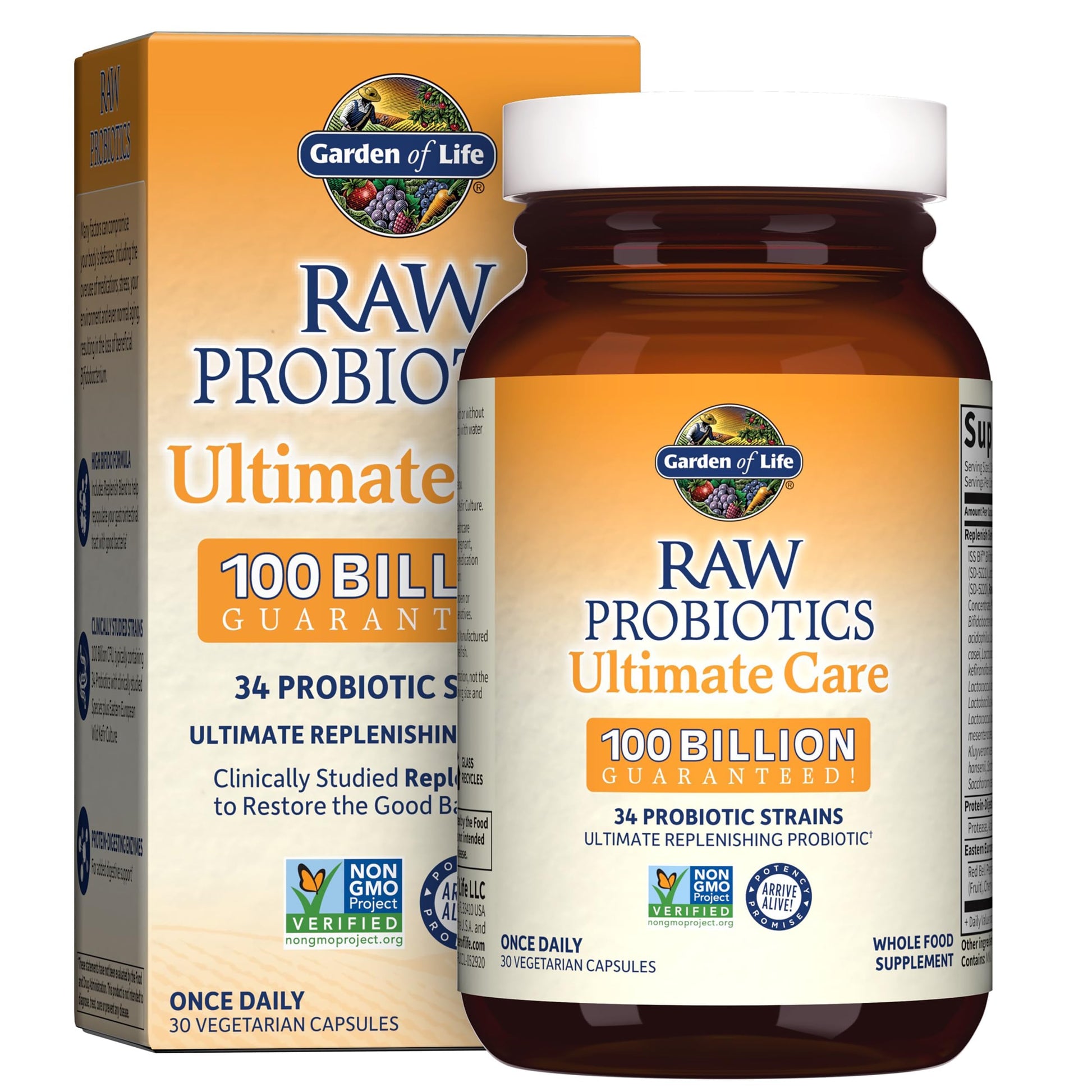 Garden of Life, RAW Probiotics, Ultimate Care, 30 Veggie Caps