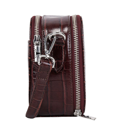 URBAN FOREST Emma Printed Brown Leather Sling Bag for Women
