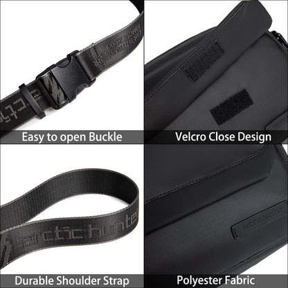 Arctic Hunter Sling Bag for Men Small 2.8L Side Bag Sleek Crossbody Bag for upto 8" iPad Premium Shoulder Bag for Travel Water-resistant Messenger Bag for Office Daily Casual, Black