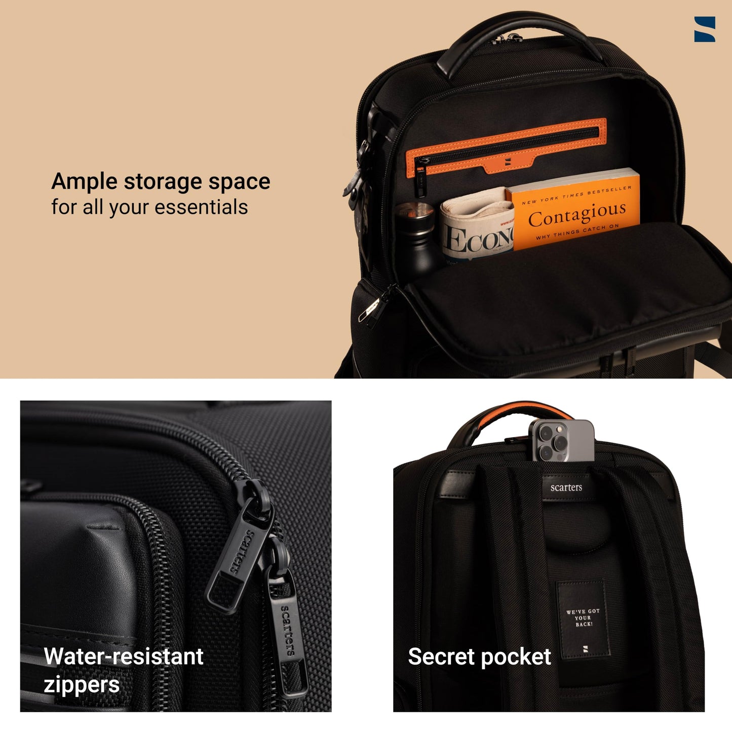 scarters Terminal T2 London - 16" Spacious Multi Compartment Laptop Bac- image 3