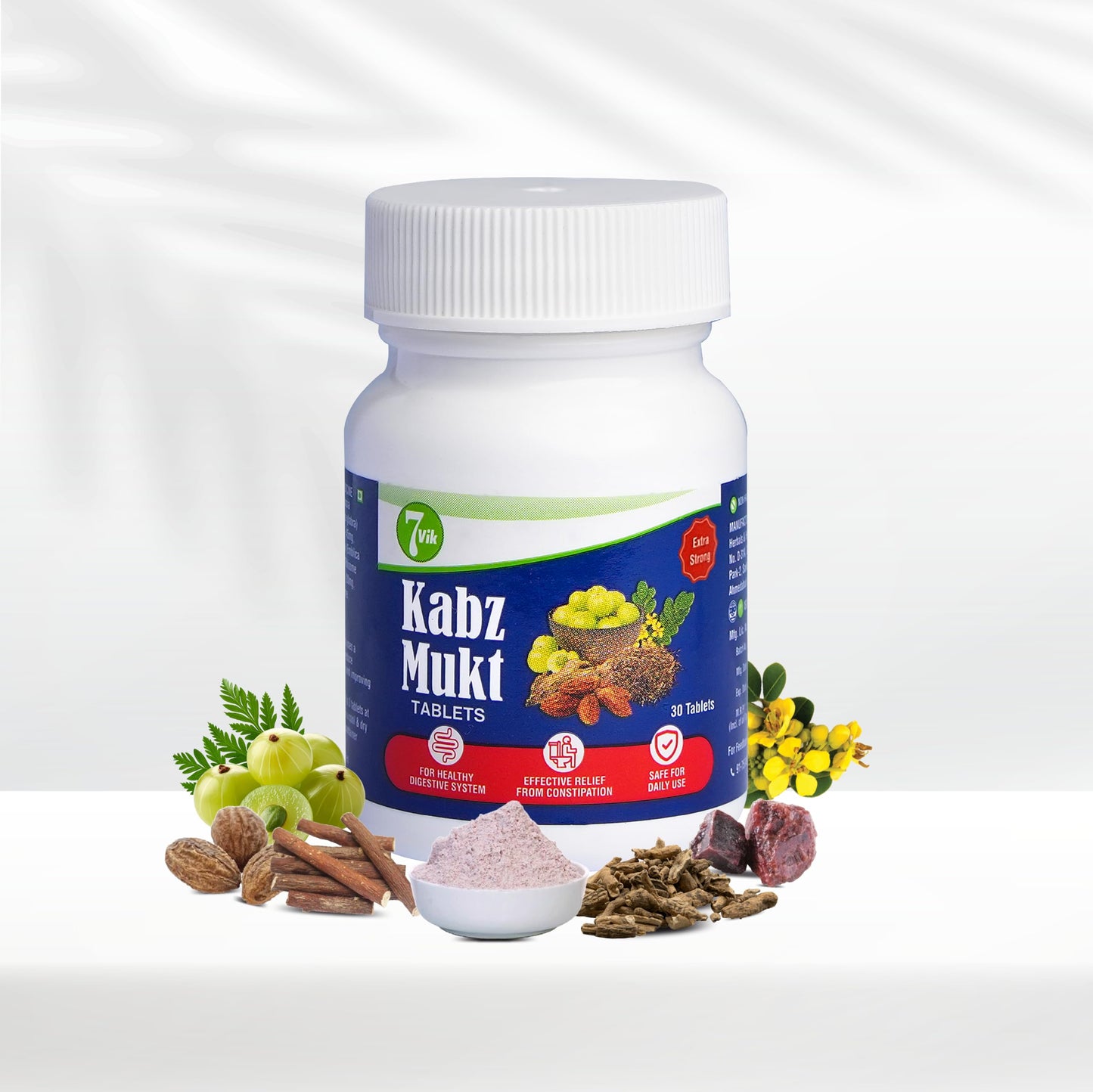 Kabz Mukt 30 Tablets Ayurvedic Constipation Relief | Supports Digestive Health | Clears Colon | Regulates Digestion | Addresses Low Fiber Diet (Pack of 3, Normal)