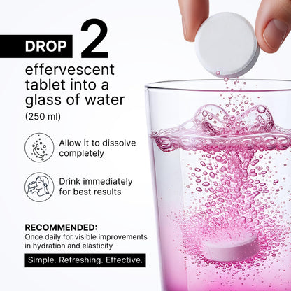 Glutone-Revive Effervescent Collagen Tablets – 2500 mg Wellnex Di-Peptide Marine Collagen|Supports Skin Hydration, Elasticity, Smooth Texture | For Men & Women | 10 Blueberry Flavour Tablets