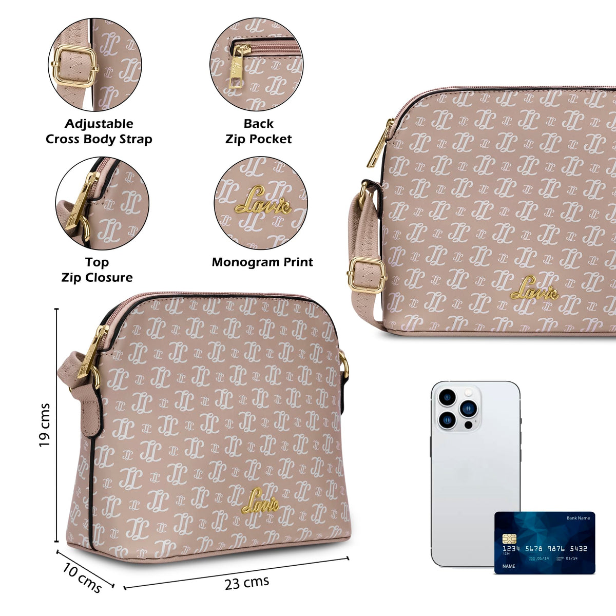 Lavie Women's Marma Crossbody Sling Bag | Ladies Purse Handbag | Gift for Women