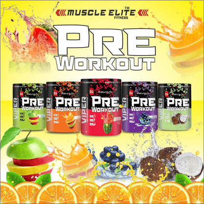 MUSCLE ELITE FITNESS Pre Workout Body Supplement – 255g, Watermelon Flavour