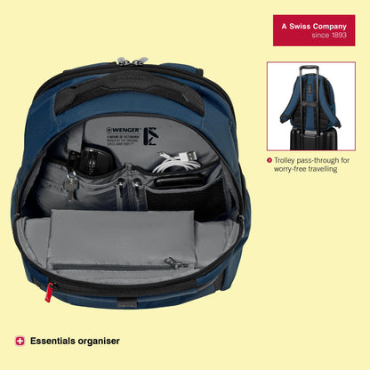 WENGER, New Essentials 2023, XE Professional 15.6 inches Laptop Backpack (23 liters), 44 cm, Recycled Polyester PVC, Ocean Blue, 612740, Travel Bag with Tablet Pocket | Swiss Designed