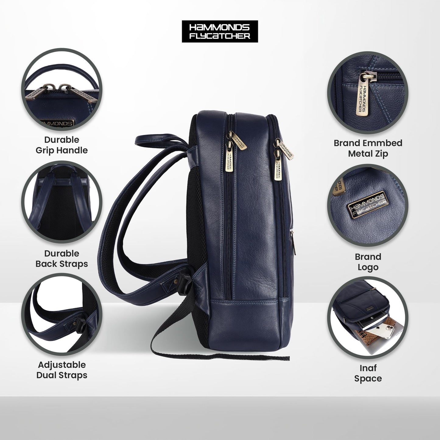 HAMMONDS FLYCATCHER Genuine Laptop Backpack - The Ultimate Combination Of Style And Comfort For Men And Women,Perfect For Any Adventure/Perfect For Tech Lovers For Upto 14 Inch Laptop - Blue,35 Litre