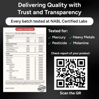 Tata 1mg Triple Strength Omega 3 Fish Oil Supplement - 1250mg (60 Capsu- image 4