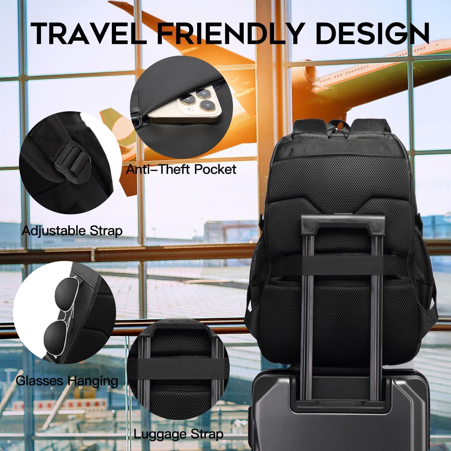 Red Lemon KAKA Business laptop Backpack for men women Water-Resistant f- image 5