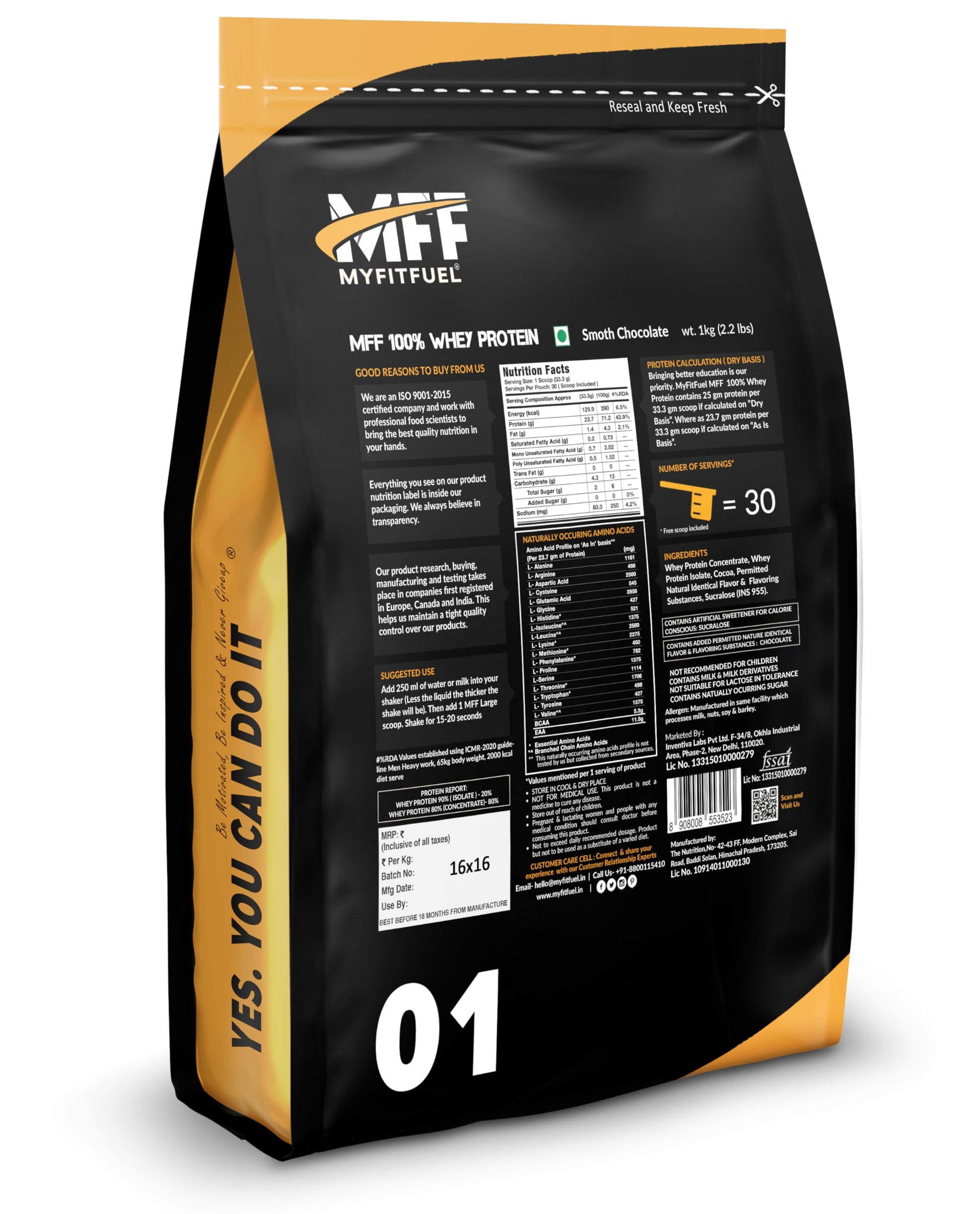 MyFitFuel MFF 100% Whey Protein | 1 Kg, 30 Servings (Smooth Chocolate)- image 2