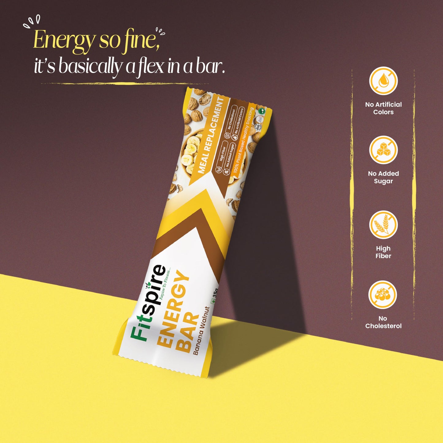 Fitspire Banana Walnut Energy Bar | 21g Protein With Premium Advanced W- image 8