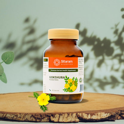 Sitaram Ayurveda Gokshura Capsules 60 Nos | More Potent 600 MG Extract (other br