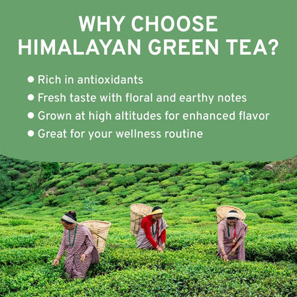 VAHDAM, Himalayan Green Tea Leaves - 100g | Non GMO, Gluten Free |Natural, High Elevation Grown Tea Leaves From Himalayas | Pure Green Tea | Vacuum Sealed for Freshness