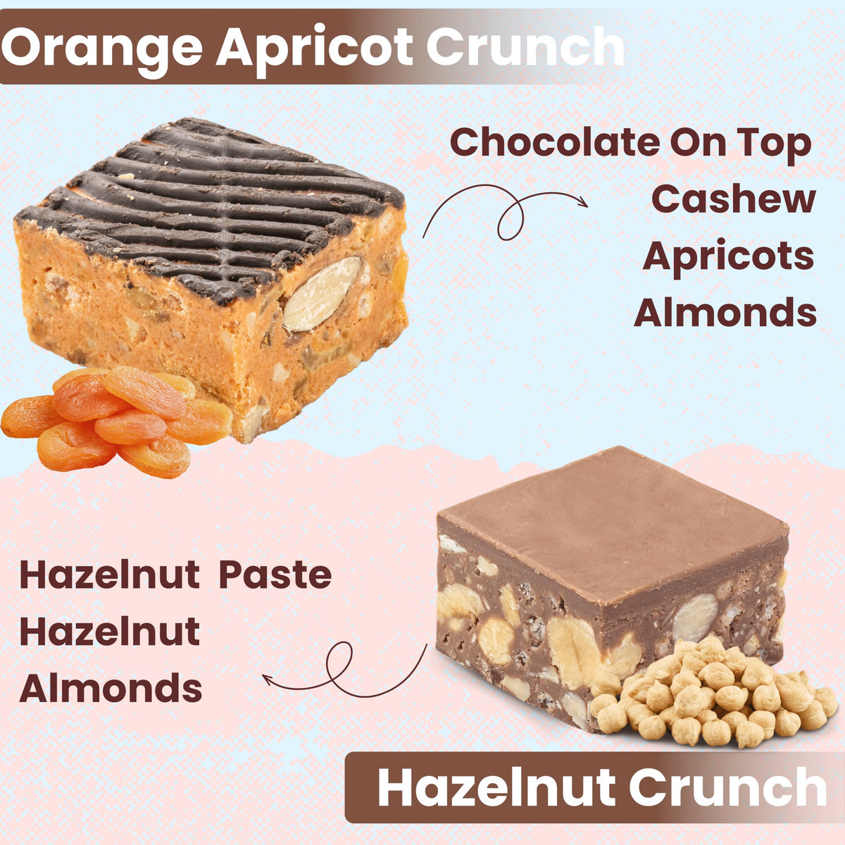 THE SWEET BLEND All Flavours Crunch Box 500g | 20 Unique Flavoured Chocolate Mithai | Sweet & Crunchy Indian Snack | Assorted Sweets Gift Pack for Raksha Bandhan - Rakhi