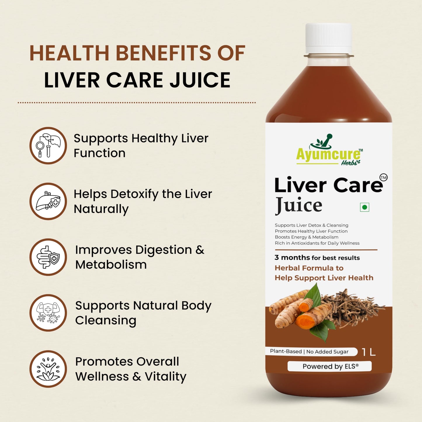 Ayumcure Liver Care Juice | Ayurvedic Herbs Blend for Natural Antioxidant Support, Liver Detox & Cleansing | Aloe Vera, Turmeric, Bhui Amla, Kalmegh & More Powerful Herbs | 1L (Pack of 4)