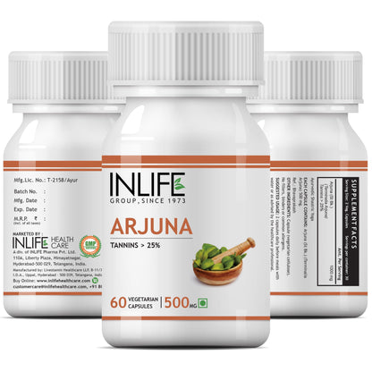 Inlife Arjuna Supplement 500 mg - 60 Vegetarian Capsules- image 4