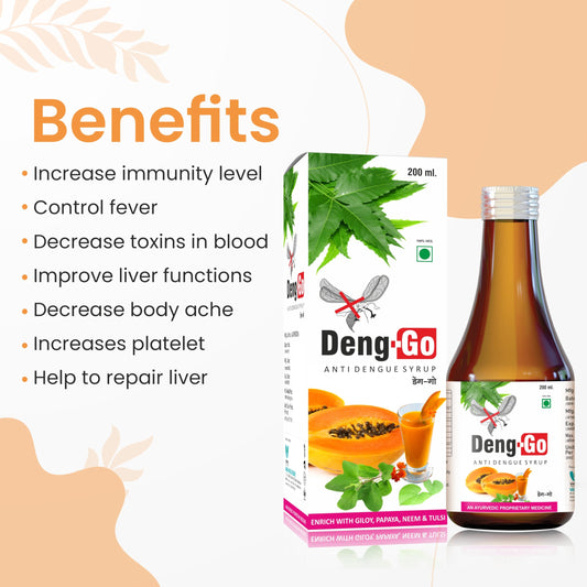 Varah Healthcare Deng-Go Syrup | Herbal Ayurvedic Tonic with Natural Ingredients for Dengue Fever Relief and Seasonal Wellness Support | Ideal Supplement for Daily Routine - 200ml