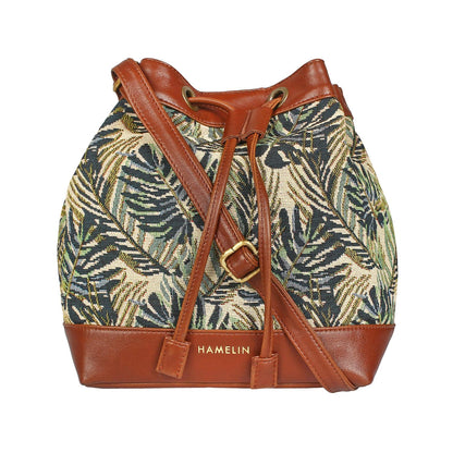HAMELIN Women's Vegan Leather Bucket Bag | Handcrafted Sling Bag, Big Casual Bag | Stylish Travel Purse Handbag | Designer bag | Bags for Girls, Women | Casual Purse (Green)