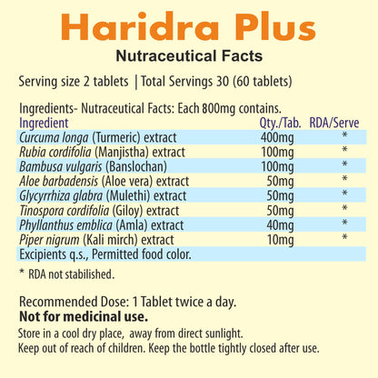 GYNESUTRA Haridra Plus for pigmentation,dark spots | Natural Glutathione Builder | beautiful glowing skin care with Turmeric extract,Manjistha and Banslochan |60 veg tablets