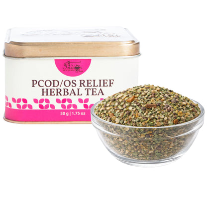 The Indian Chai - PCOD/OS Relief Tea for 50g | With Spearmint, Chasteberry, Flax Seeds & Ashwagandha | Herbal Infusion That May Support Hormonal Balance, Skin Health & Hair Wellness
